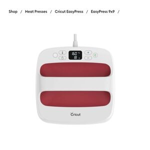 Cricut EasyPress 9x9 Heat Press - White and Red